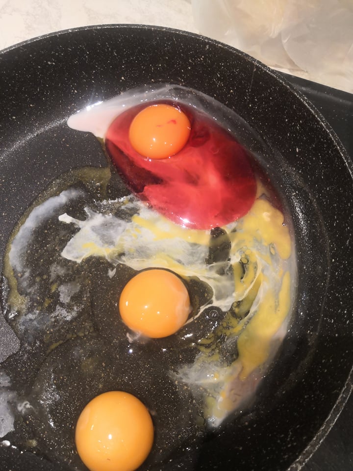 Mum Beena Sarangdhar screamed in horror after cracking a pink egg into her frying pan