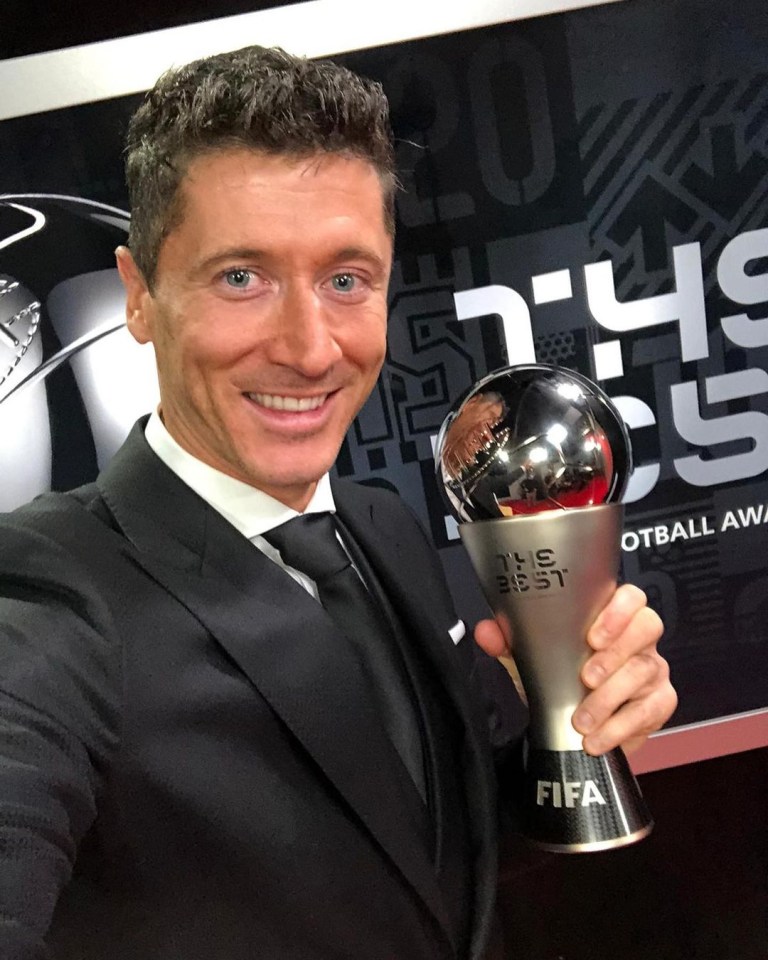 Robert Lewandowski scooped the prize for the second-straight year