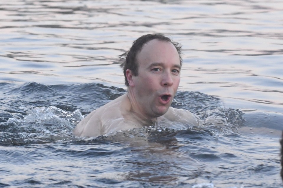 Matt Hancock in the Serpentine this morning