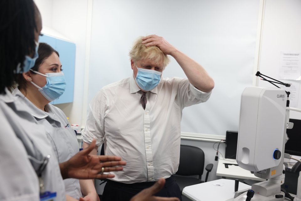 Boris Johnson visiting a hospital in North London today