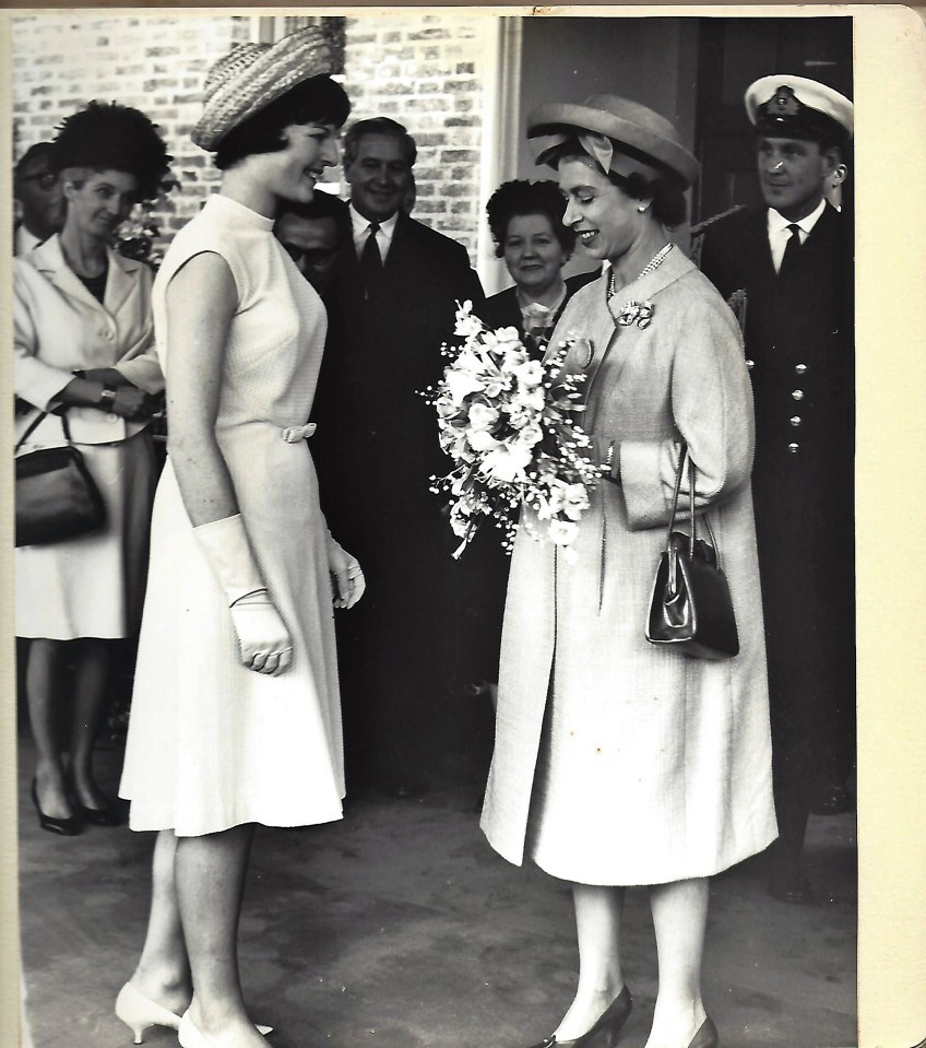 Molly McInnes Baker had not long been crowned Miss Bri-Nylon 1963 when she was picked to present a bouquet to Her Majesty in South Wales