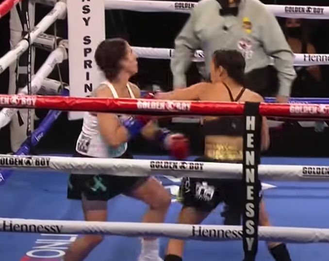 Seniesa Estrada battered amateur Miranda Adkins to record a fast knockout