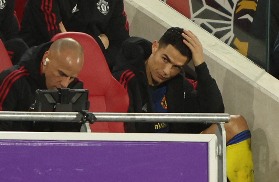 Cristiano Ronaldo was less than impressed after being hauled off