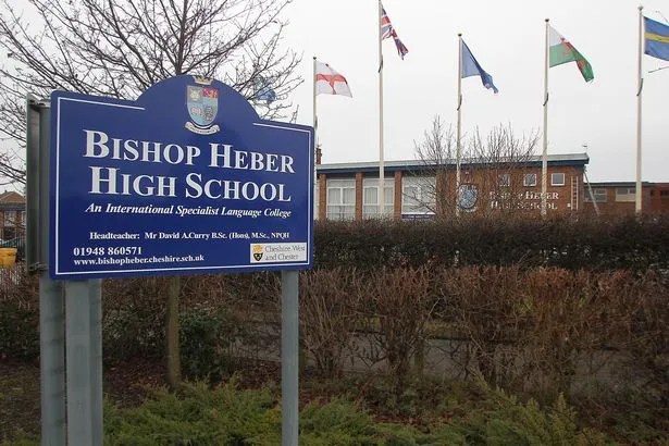 Pupils at Bishop Heber in Cheshire can only wear a branded coat with the school's logo on while on site