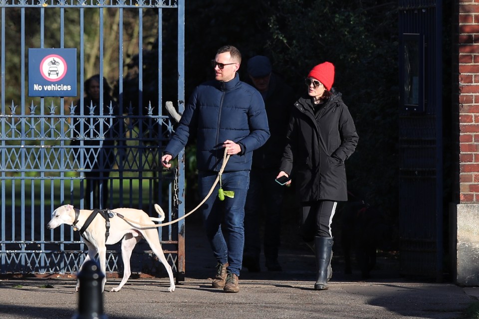 The happy couple, who met in 2019, were photographed on Sunday walking their dog in London