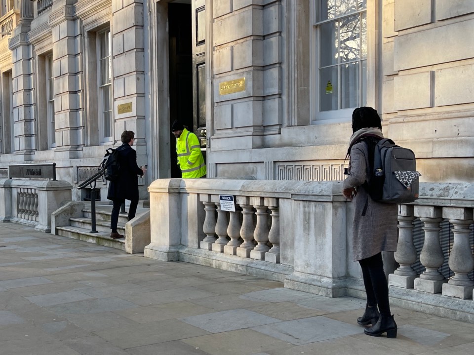 Just a handful of civil servants were back in their offices yesterday - with very few seen going in and out the Cabinet Office in Whitehall