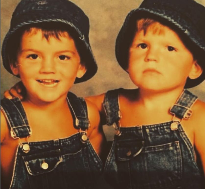 Harry Maguire, left, shows his cheeky side as a kid