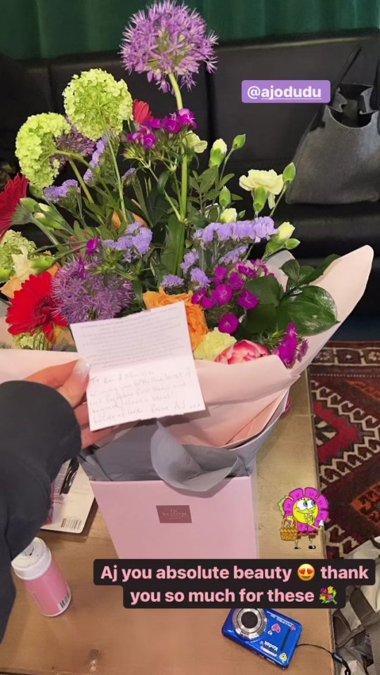 AJ was supposed to dance and sent flowers to Maisie, who is stepping in