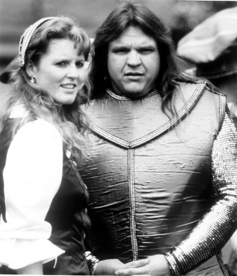 Meat Loaf with Sarah Ferguson during The Grand Knockout tournament in 1987