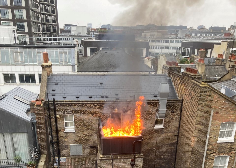 The fire broke out at the back of the property in London