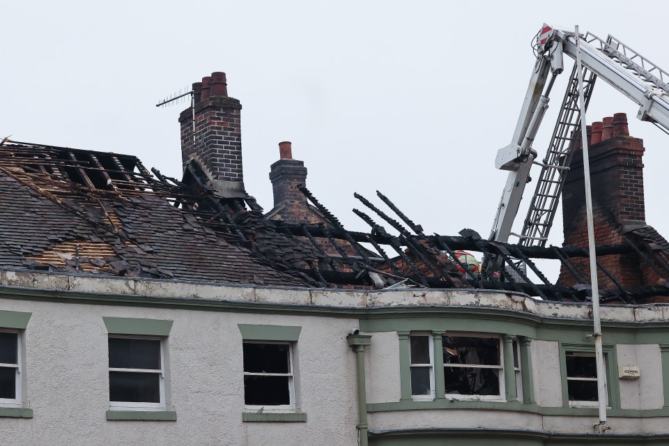 The aftermath of the blaze at one of Stoke-on-Trent's best-known pubs