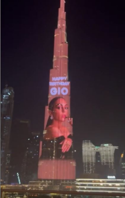 Georgina Rodriguez’s face was lit up on the Burj Khalifa in Dubai