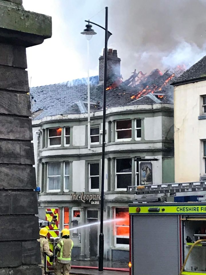 Four men have been arrested on suspicion of arson and burglary