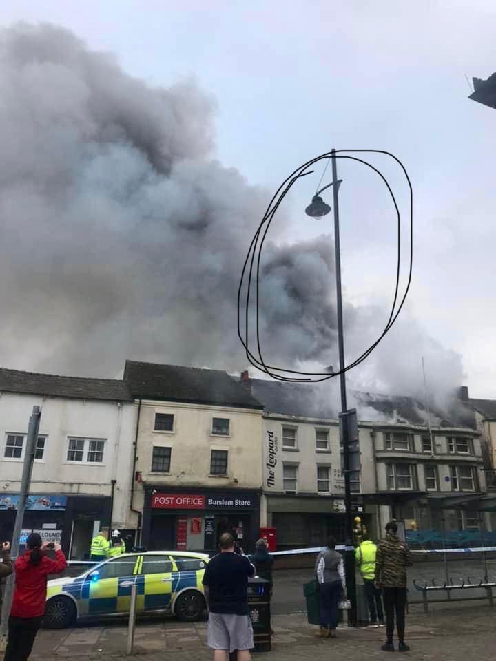 Onlookers described seeing 'demonic' figures as firefighters battled the flames