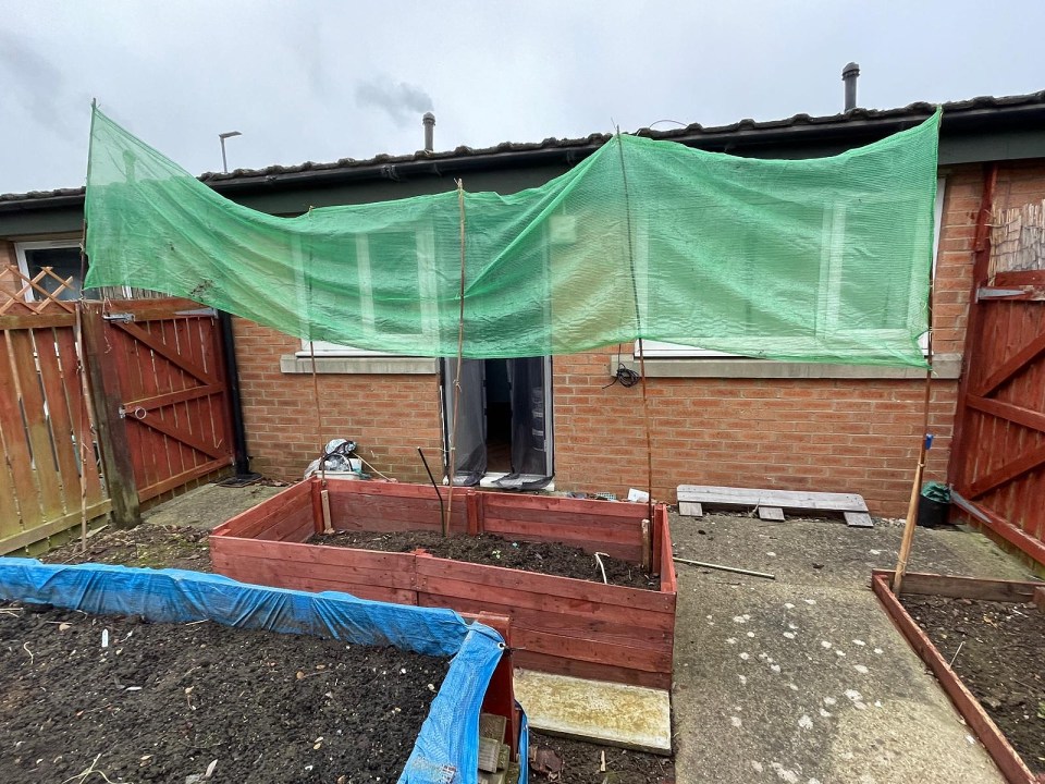 A resident living on a 'hell hole' estate has built a fort around his property to protect it from gangs of teenagers throwing rocks at his windows