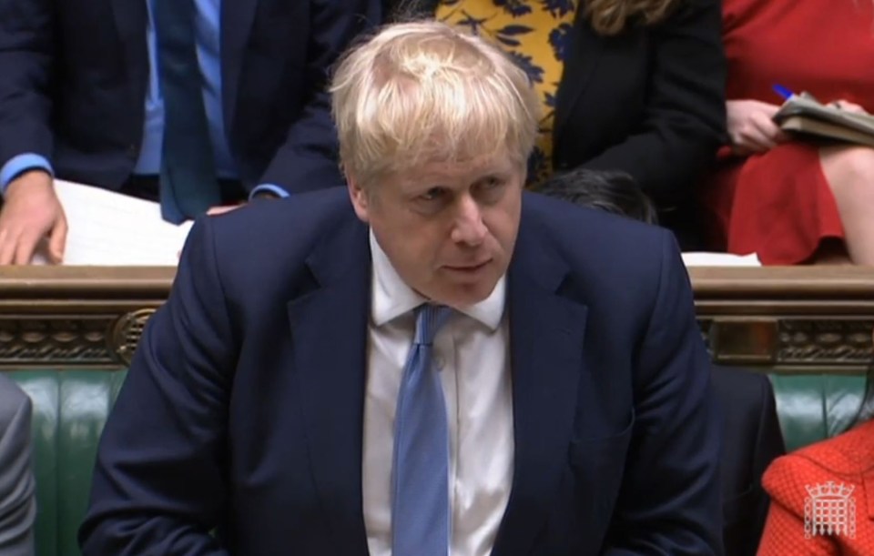 Boris Johnson speaking in the Commons this afternoon