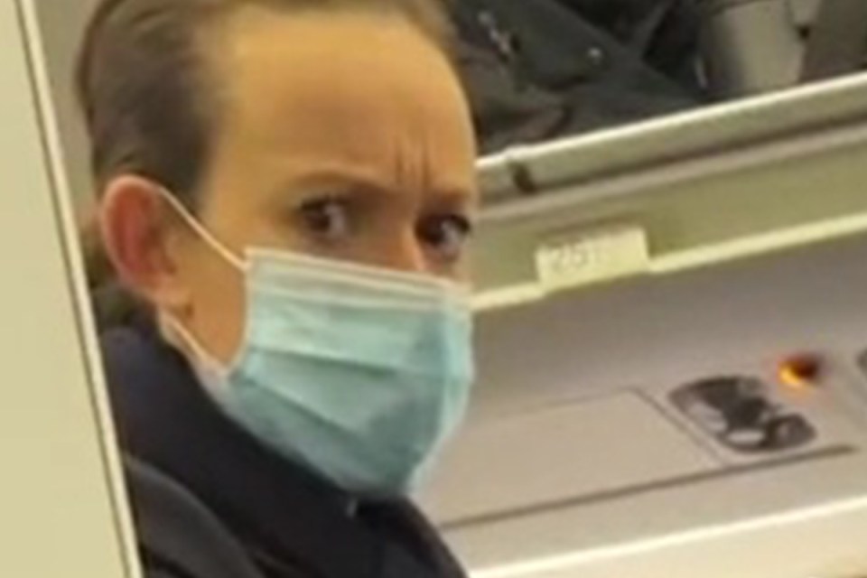 The flight attendant looked gobsmacked at the lengths Amber had gone to for comfort