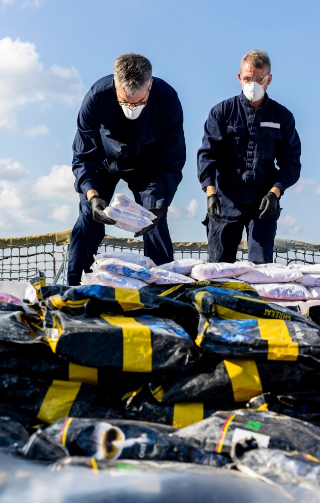 The team found a ton of Afghan heroin, hash and crystal meth