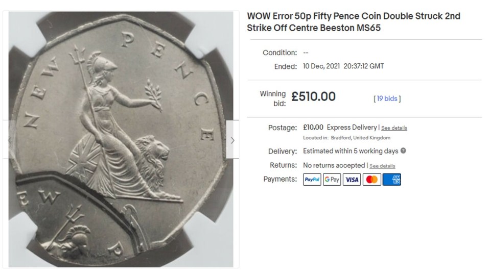 The rare coin raised the attention of 19 bids in total