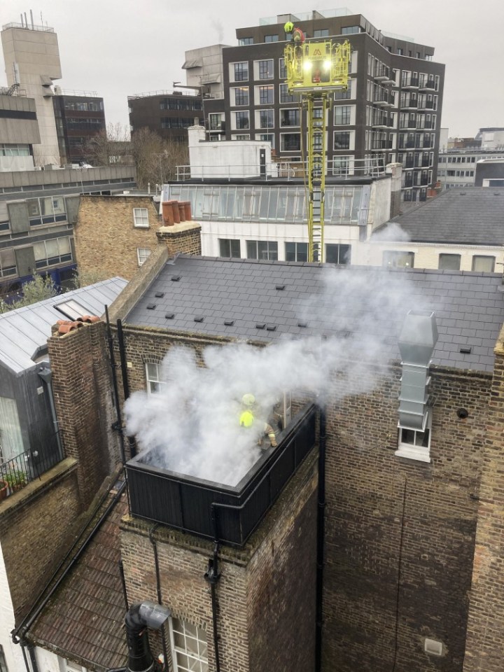 Smoke was pluming from the rear of the boozer