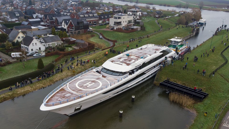 The 260ft MY Galactica was being moved to the North Sea