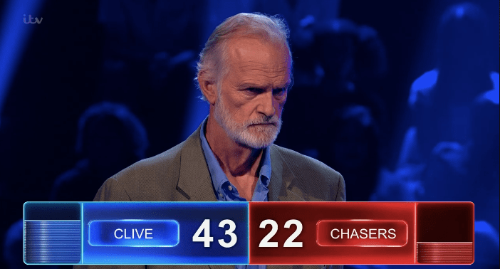 Clive managed to beat the chasers in the celebrity special