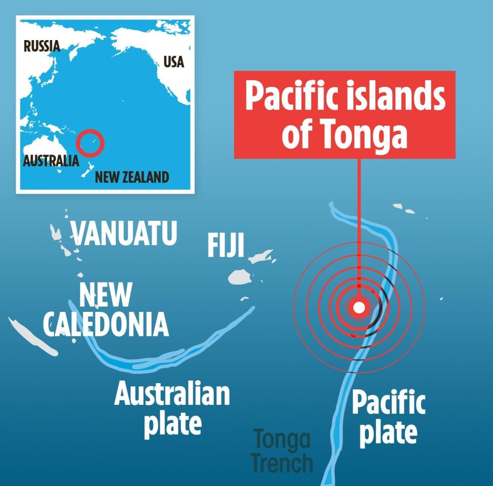 The effects of the Tongan blast were felt as far away as the USA