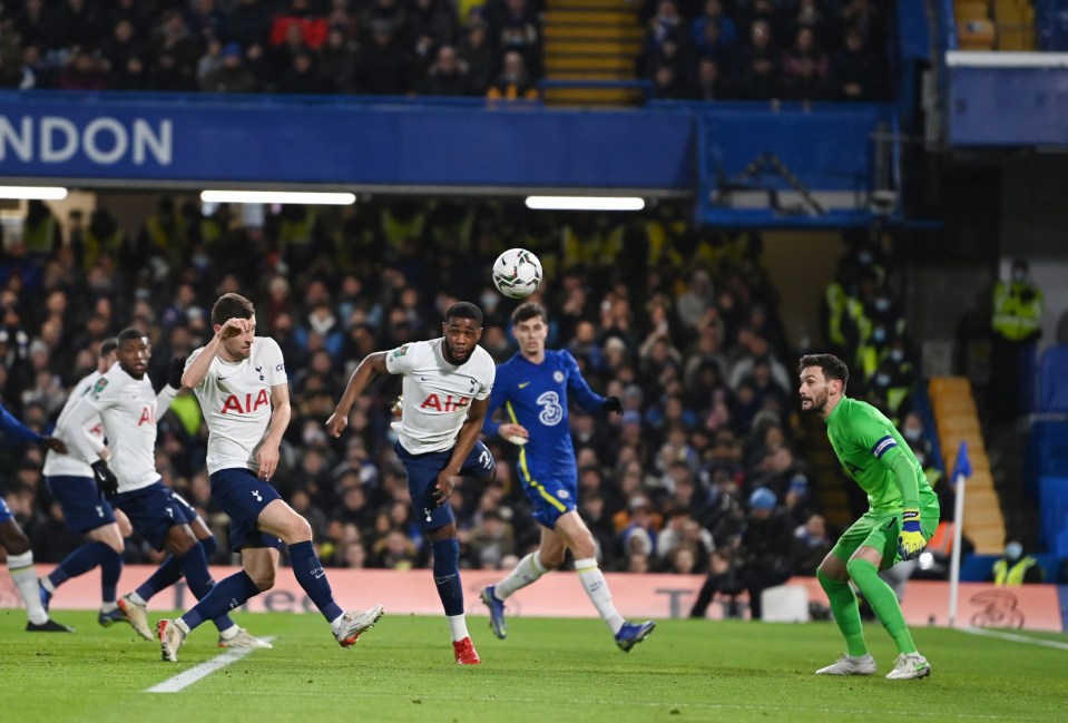 Chelsea were 2-0 after 34 minutes when Japhet Tanganga attempted to head a corner clear