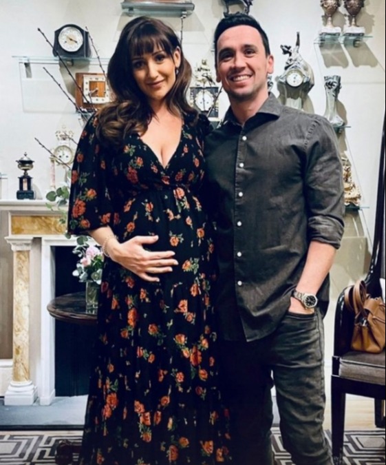 Catherine Tyldesley showed off her growing baby bump on a 'babymoon' to Somerset