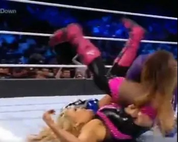 But Aliyah stunned Natalya by producing a roll up pin to win in just over three seconds