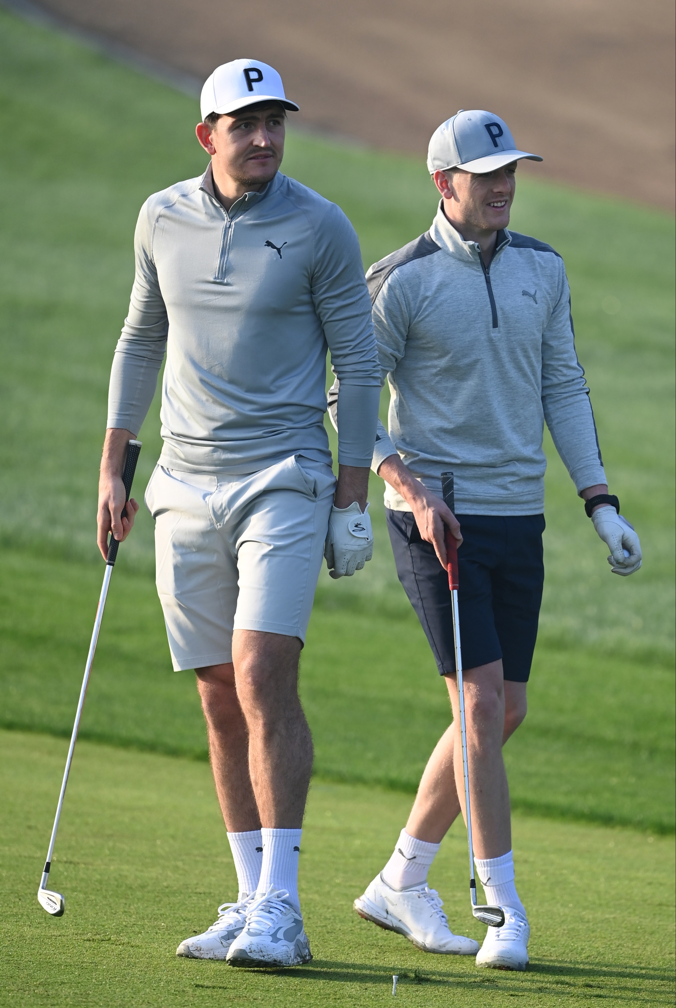 Harry Maguire and Jordan Pickford played alongside each other at the Dubai Desert Classic Pro-Am