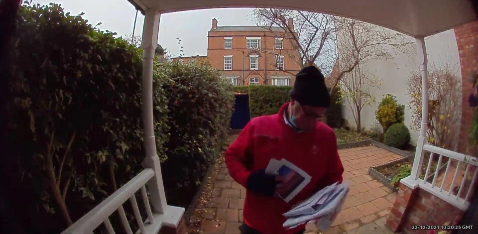 The postman even stared directly into the doorbell camera