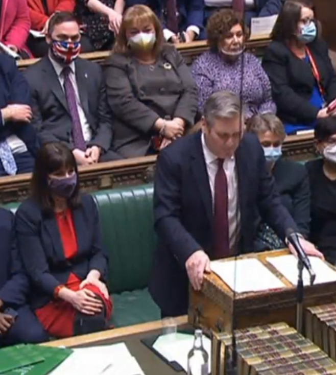 Mr Wakeford sat behind Sir Keir Starmer at PMQs today in a shock defection moment