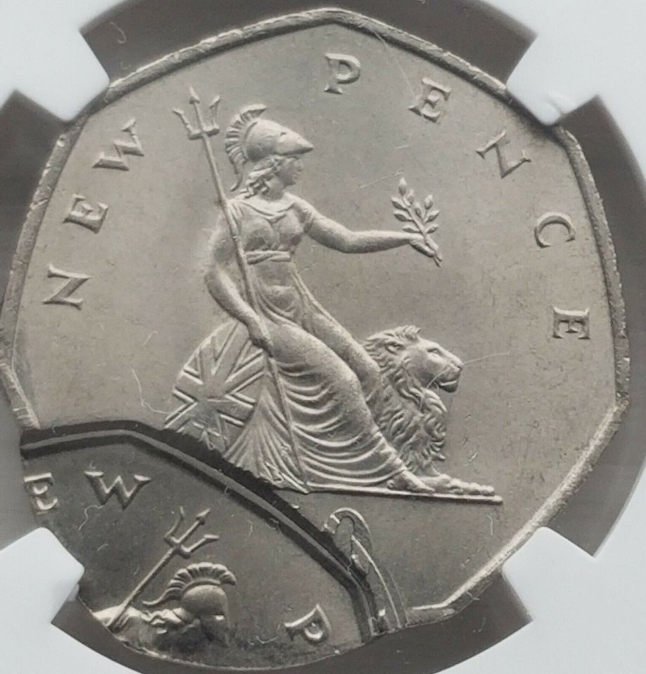 The rare coin looks a bit like another coin has overlapped the design