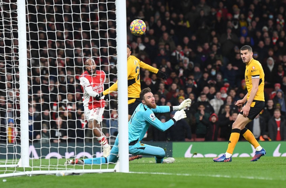 Lacazette played his part in the winning goal against Wolves