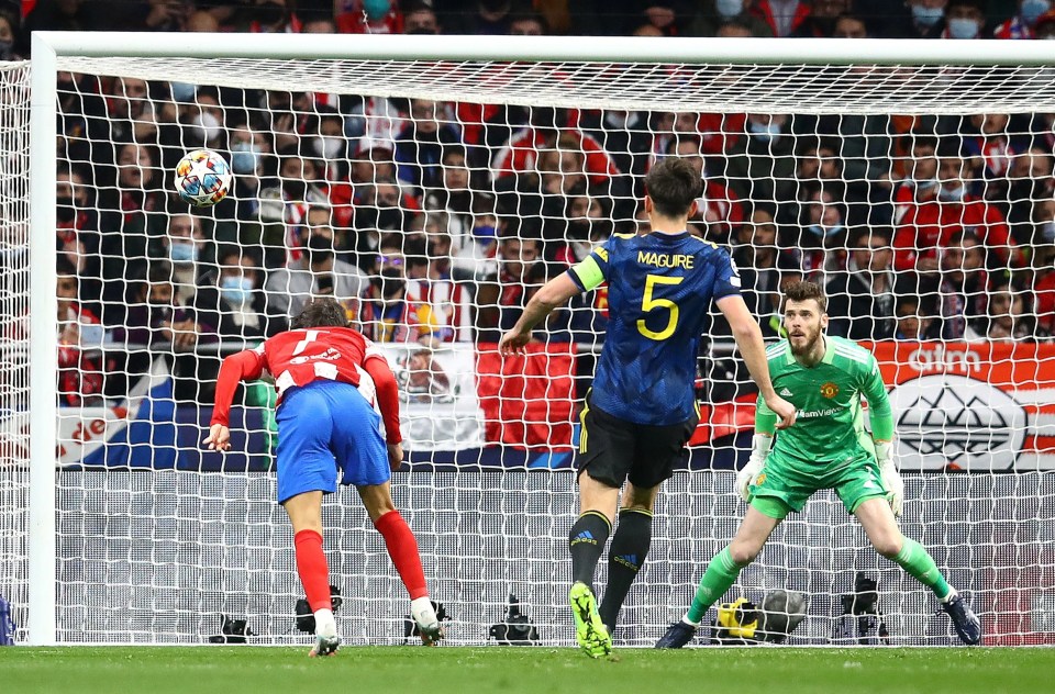 Joao Felix lost marker Harry Maguire and expertly headed in to make it 1-0