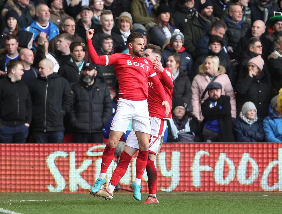 Philip Zinckernagel scored the first of Forest's three quickfire goals in the first half