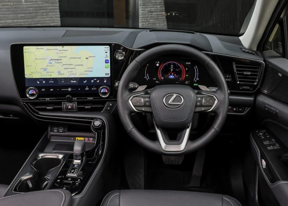 The new NX has a big, clear touchscreen, good traffic-aware navigation, surround cameras, and it’ll mirror your phone by Apple CarPlay or Android Auto