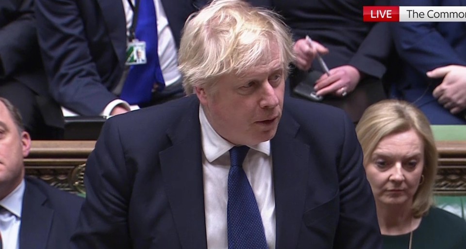 Boris Johnson in the Commons tonight