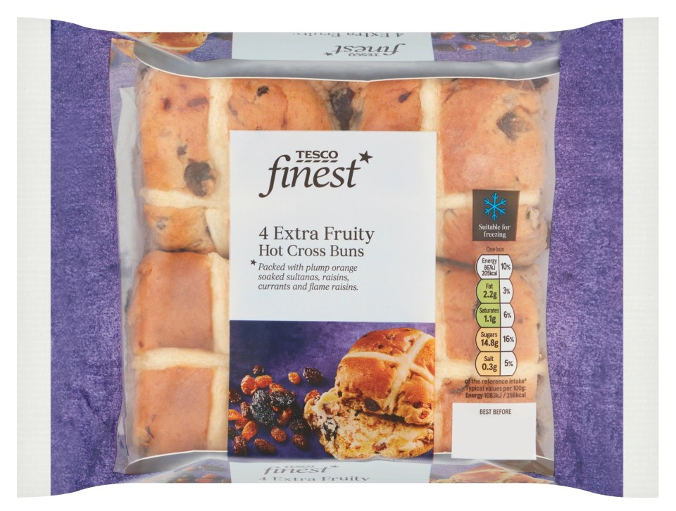 Tesco's extra fruity buns topped the table in the traditional category