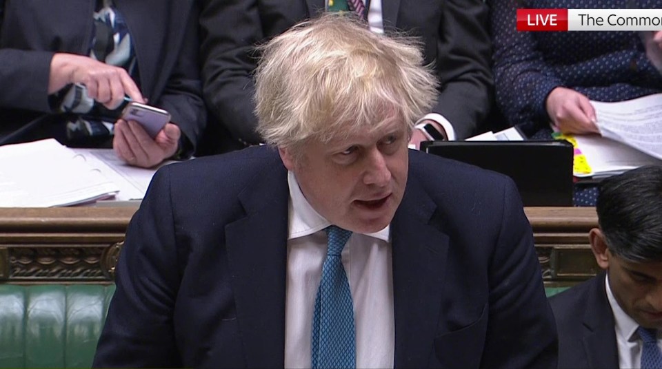 Boris Johnson at PMQs today