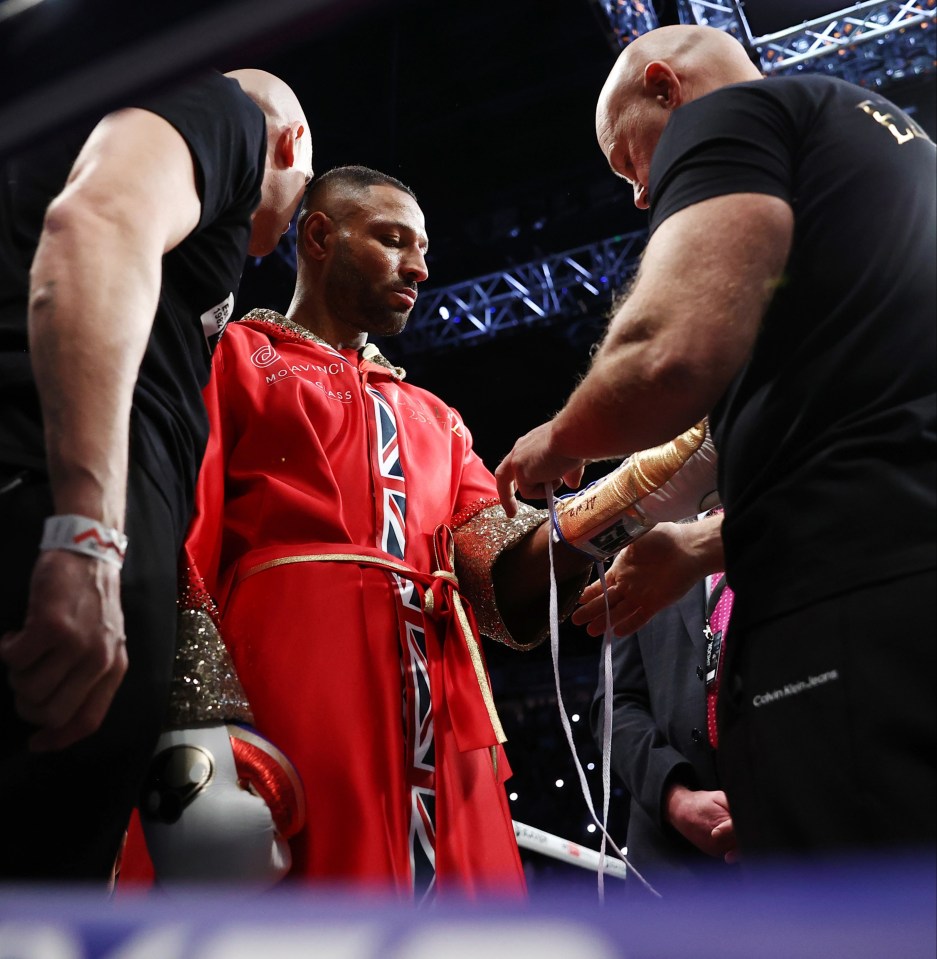 Kell Brook had to change to a pair of Grant gloves