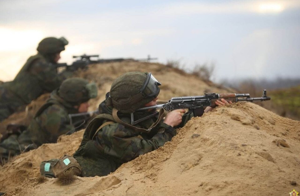 The Russian and Belarusian armed forces take part in a military drill in Belarus