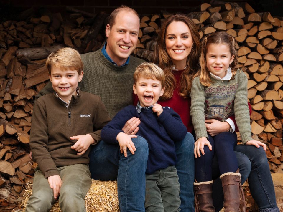 Kate and William pictured with their three children George, Louis and Charlotte