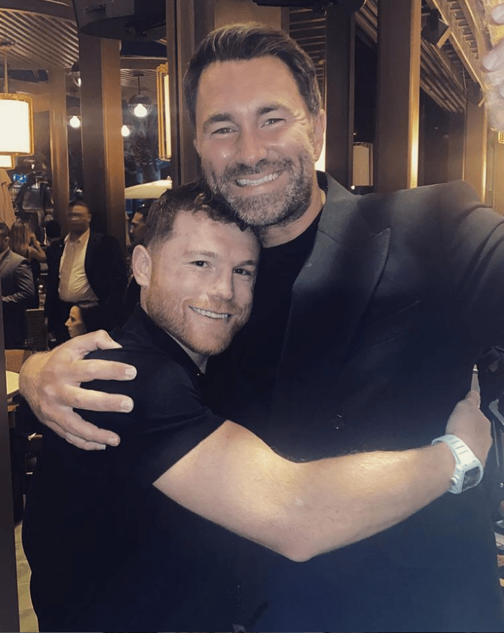 Canelo Alvarez pictured with Eddie Hearn