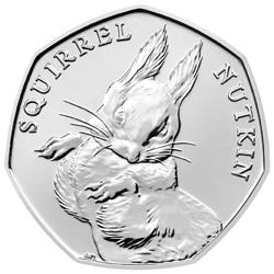 The rare Squirrel Nutkin 50p is the fifth addition to the Beatrix Potter collection