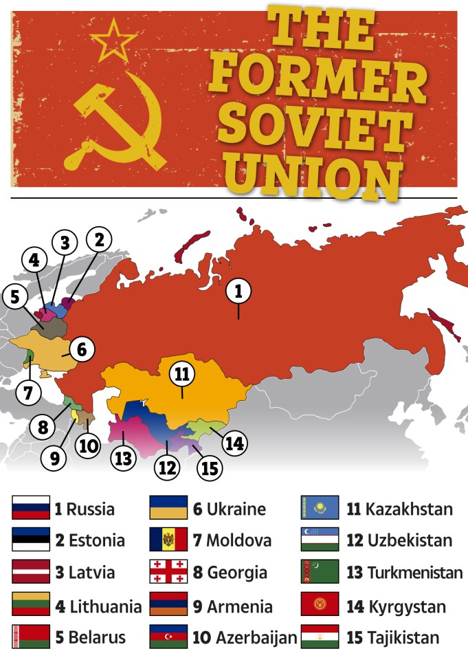 Map of the former Soviet Union