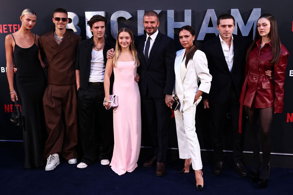 The Beckham family at the Netflix premiere in London.