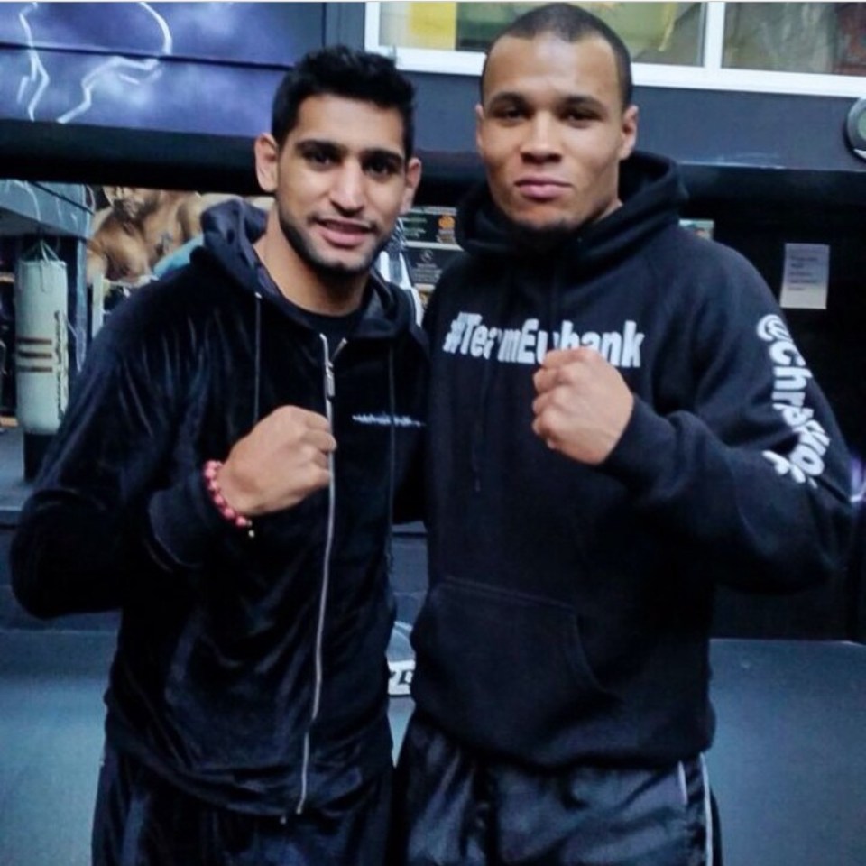 Amir Khan pictured with Chris Eubank Jr