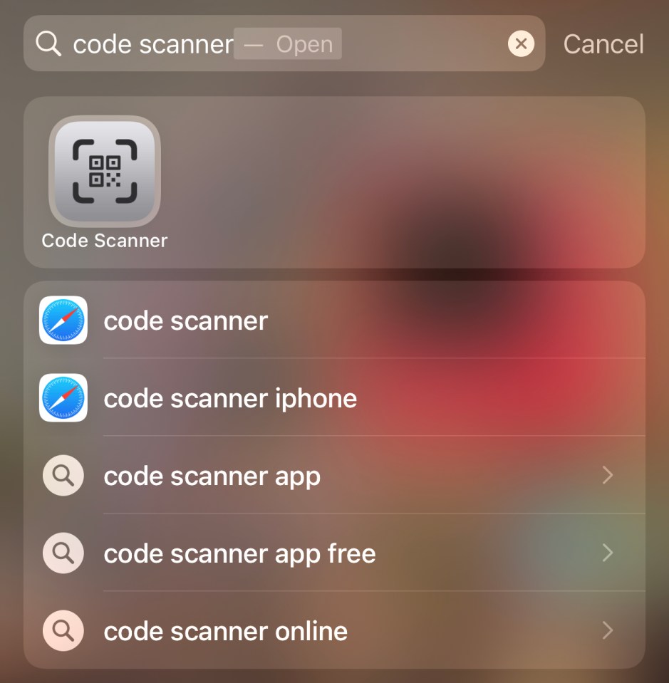 Search for Code Scanner on your iPhone